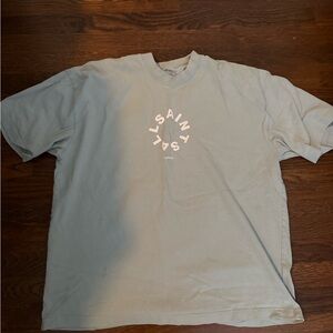 All Saints Light Gray/Mint Short Sleeve Tee